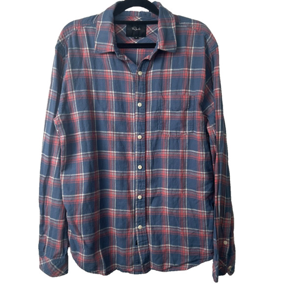 Rails Other - Rails M Wyatt faded blue Red Cream plaid button down soft cotton shirt LS C28